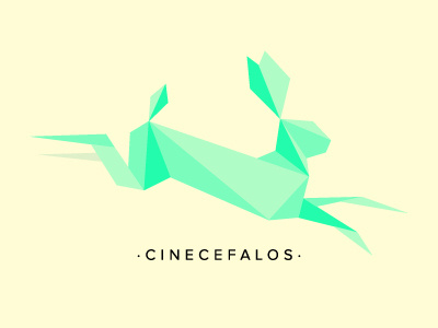 CINECÉFALOS - Logo branding cinecefalos creative film hare identity illustration logo mint polygon rabbit