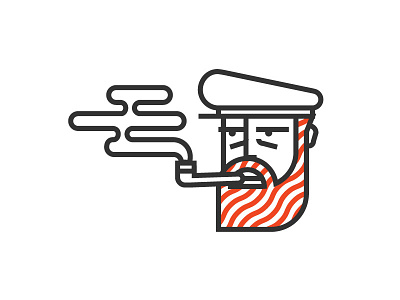 The Cap'n (WIP) captain line art minimal navy old man pipe sailor smoke smoking
