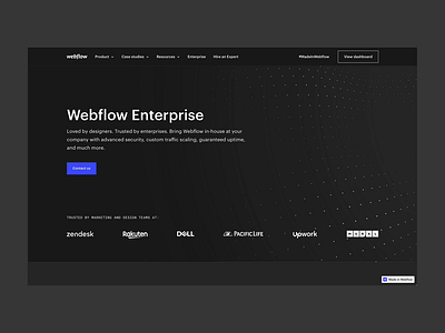 Webflow Enterprise — Design clean dark enterprise minimal web design webflow webgl