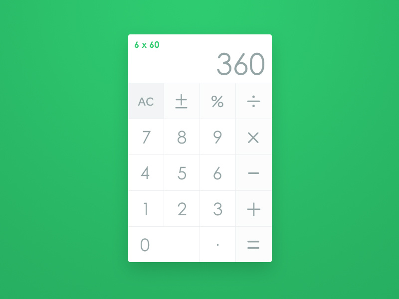Day 4 — Calculator by Johnnie Gomez on Dribbble