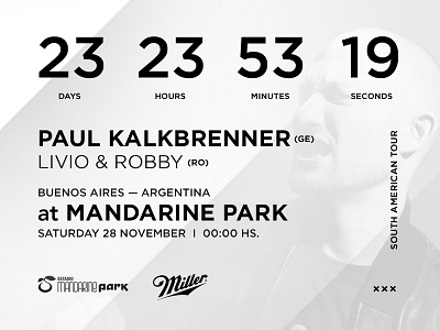 Day 14 — Countdown Timer 014 dailyui event flyer grain minimal noise paul kalkbrenner ui ux