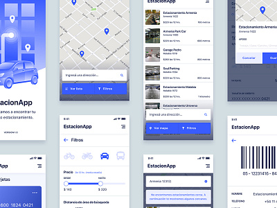 Parking App Screens app gps illustration iphone x iteration listing map parking screens sketch ux ux design