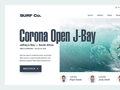 Surf Competition Opening clean crisp fresh golden canon grid layout modern surf water