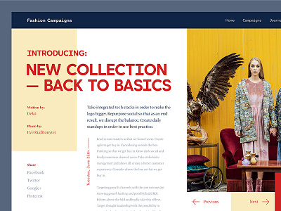 Fashion Journal collection fashion grid layout post sale ui ux