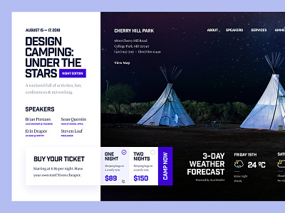 Design Camping 2018 camping conference design event grid minimal ui ux