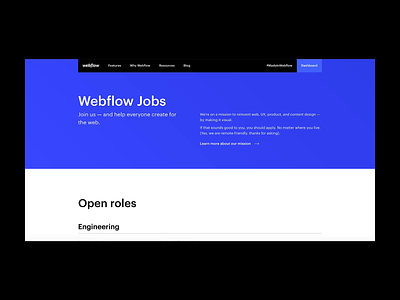 Webflow Jobs — Design careers jobs web web design webflow