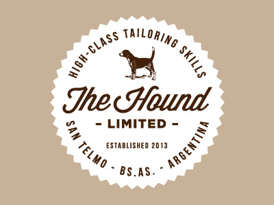 The Hound argentina badge brown buenos aires dog hound retro san telmo vintage