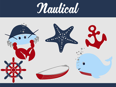 Nautical characters design graphic design illustration vector