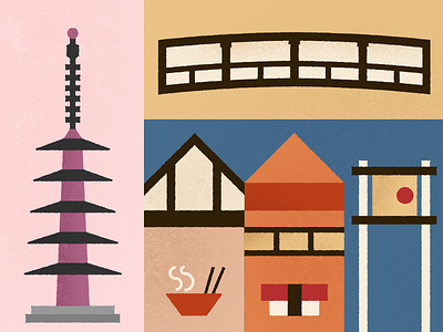 San Francisco Japantown japantown pagoda ramen san francisco sf sushi vector