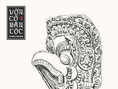 Hoa văn Vốn cổ dân tộc – Vẽ tả thực & cách điệu cultural drawing ink illustration illustrator traditional art typography vietnamese