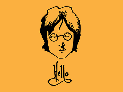 "hello" John Lennon sketch ai art famous hello johnlennon lennon man musician musturd