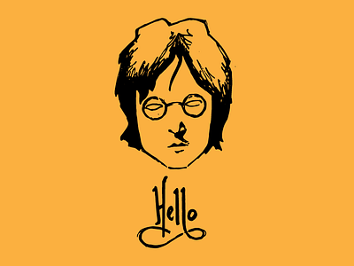 "hello" John Lennon sketch