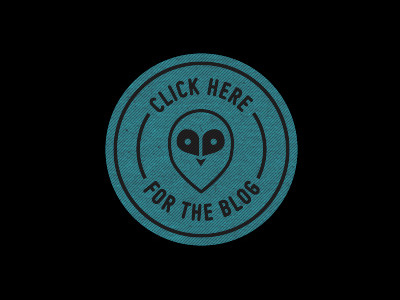 Barn Owl black blue button icon sticker vector