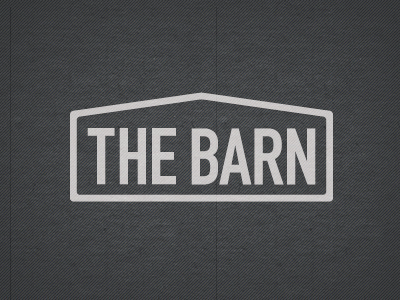 THE BARN black cream design logo white