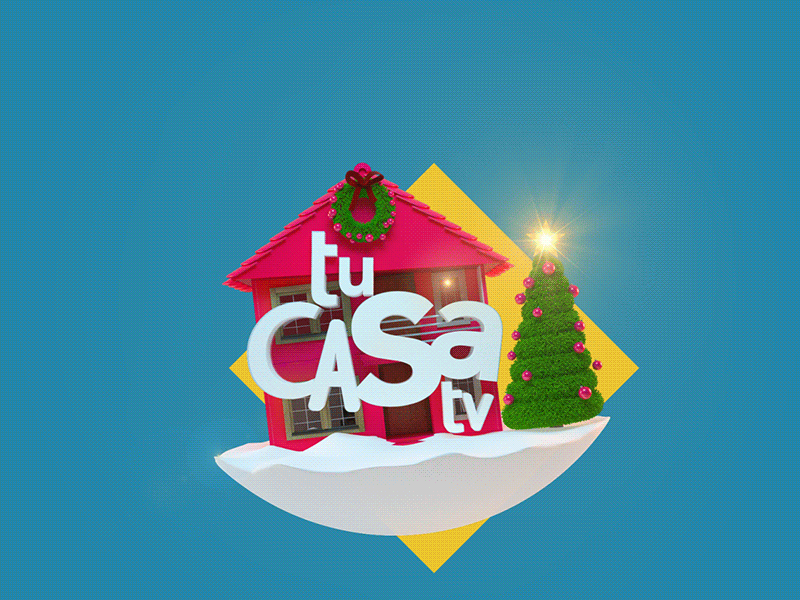 Tu Casa TV Navidad 2014 christmas cinema4d gif house motion snow tree