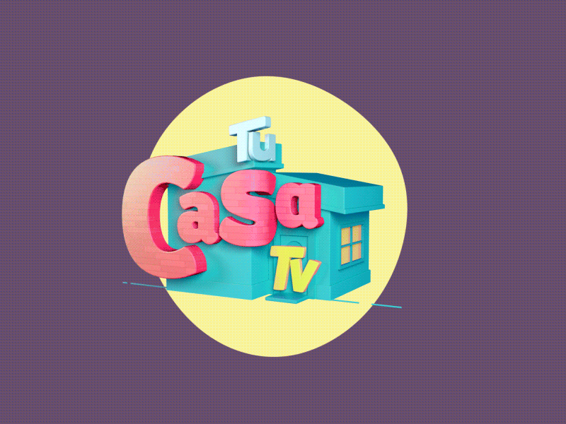Logo Tu Casa TV 3d animation cinema4d house magazine television tv