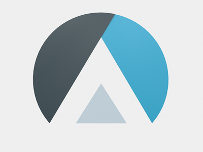 A Equilateral Triangle + Circle a blue circle equilateral geometric identity letter logo triangle