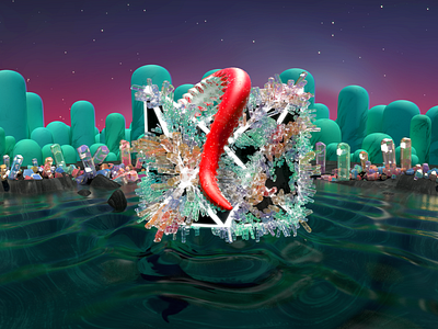 Studio MVS Cristales cinema4d crystal design illustration mexico nature octopus studio television