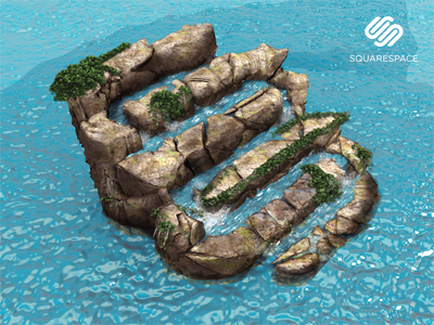 Squarespace Rock 3d 6 cinema4d rock squarespace6 water