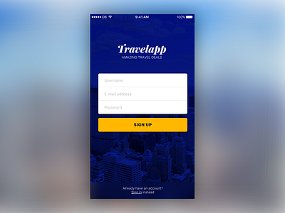 Daily UI #001 — Sign Up app daily ui dailyui mobile sign up user interface