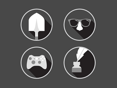 Semi-Flat Icons black and white flat icon illustration infographic simple