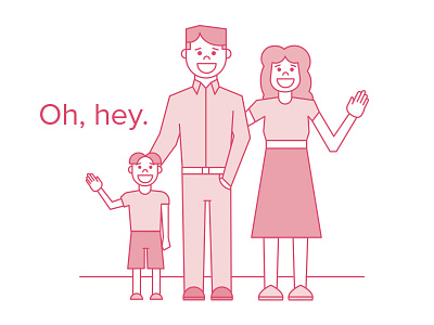 Oh, hey. children dad family illustration kid line art mom parents people
