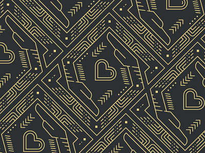 Gold Leaf Print aztec cards gold illustration line art pattern