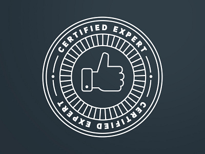 Expert Bagde badge expert icon illustration line art thumbs up