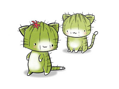 Cactus Kitties cactus cactus design cactus illustration cat cat drawing character character design characterdesign doodle illustration kawaii