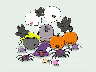 Halloween Doodle bats doodle doodle art ghosts halloween art halloween design halloween doodle halloween drawing halloween print pumpkins spiders