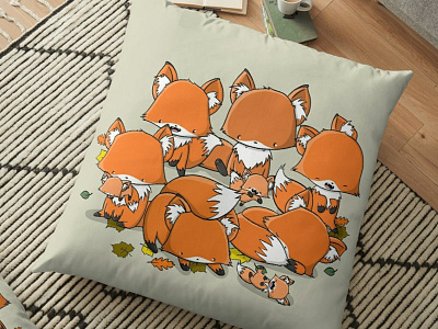 Fox Pillow character character design characterdesign digital art doodle doodle art doodle characters fox foxes kawaii kawaii art procreate