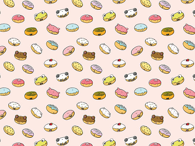 Donut Pattern character character design characterdesign cute donut cute donuts digital art donut donut doodle donut print donuts doodle characters kawaii kawaii art kawaii donut kawaii donuts procreate