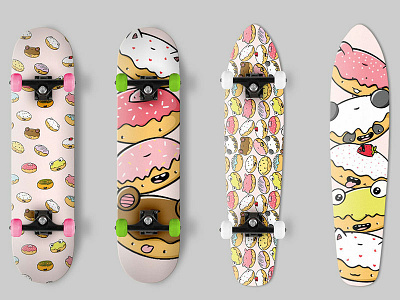 Donuts Skateboard Design donut donuts kawaii pink design skate deck skateboard skateboard design skateboard graphics skateboarder