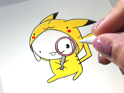 Kawaii Pikachu Bunny bunnies bunny character design characterdesign digital art fanart kawaii kawaii art pikachu pokemon pokemon go pokemongo