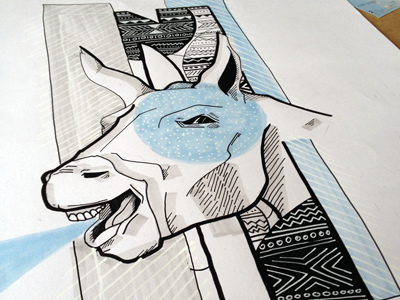 Donkey christoph zedler illustration krid nomad skateboard wip