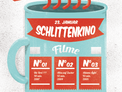 Schlittenkino flyer illustration