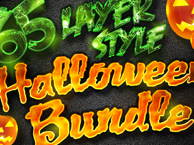 Halloween Layer Styles Mega Bundle bundle cobwebs dark frankenstein garage grim reaper halloween metal professional pumpkin pyscho slayer