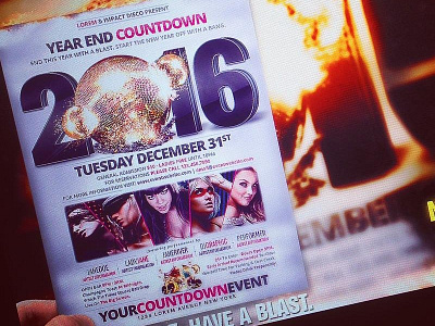 - 2016 High Impact New Years Eve Countdown - celebration collision countdown crash impact disco ball concept modern music nightclub party photos promotion flyer poster