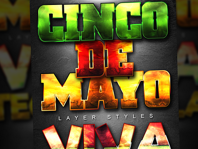 Cinco De Mayo Photoshop Layer Styles 5th of may celebration cinco cinco de mayo club flyer dia de los muertos fiesta five of may independence logo text may 5th mayo mexico mobile advertising mobile title text party party flyer photoshop layer styles psd title text
