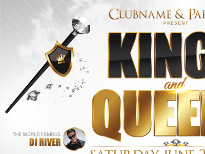 White Flyer diamonds flyer gold kings ladies lords pimp cane queens template white