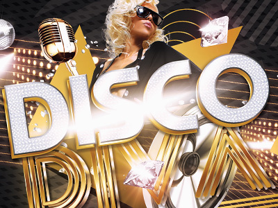Disco Diva abstract disco diva flyer gold prima retro