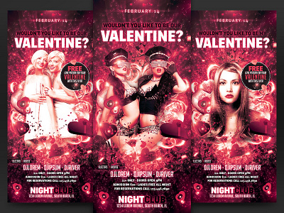 Valentine's Day Flyer explosion flyer love nightclub red valentines day vday
