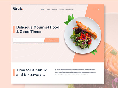Grub Homepage Web Design food website restaurant website takeaway website ui web design website design