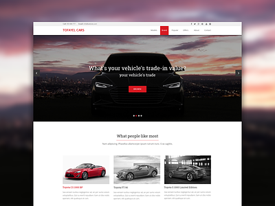 Website design for a car dealer. Homepage.