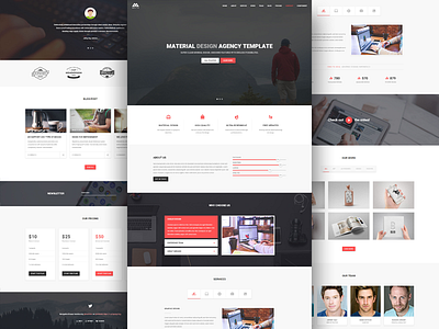 MATX - Material Design Agency Template agency blog coderpixel itsekhtiar landing masonry material design minimal onepage parallax portfolio responsive