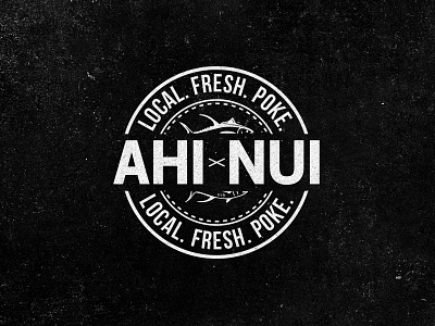 AHIxNUI / Logo 2d clean crafted fish logo logotype old popular retro simple typography vintage