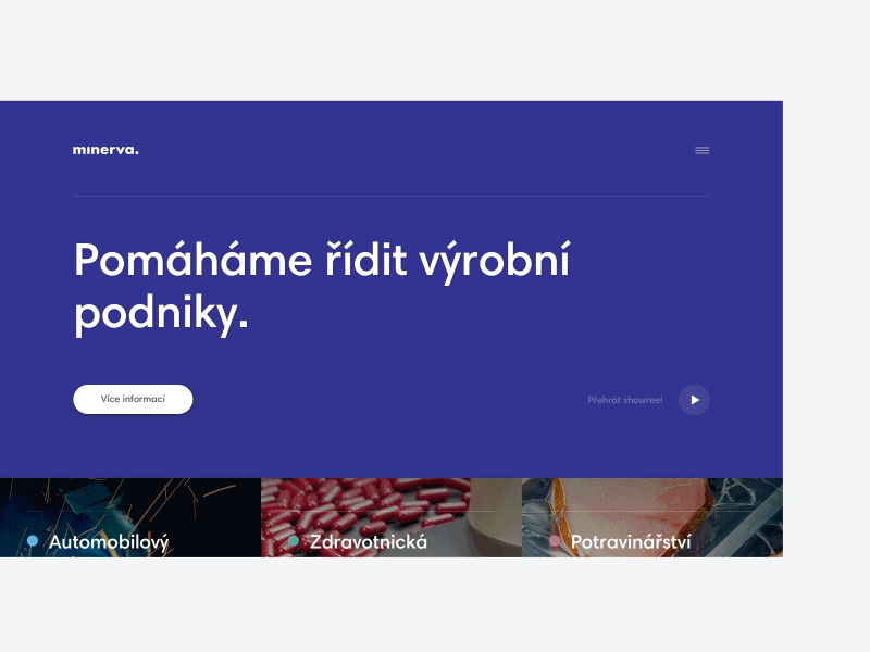 Minerva – Homepage company czech design homepage minerva software ui ux website