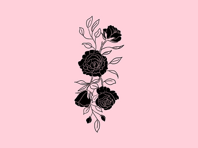 Rose illustration for @badassbabeband botanical brand flowers illustration natural pattern rose
