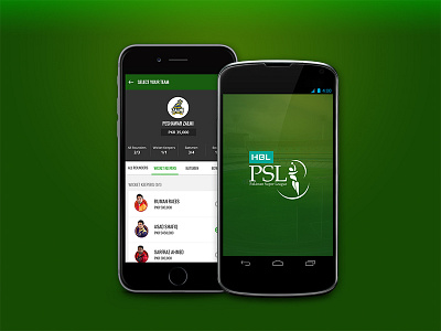 Pakistan Super League — Cricket Mobile App cricket game green grey html5 match mobile app pakistan players scores sports