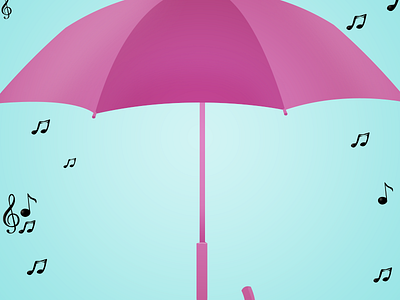 Deneuve Films: The Umbrellas of Cherbourg blue music note pink poster umbrella